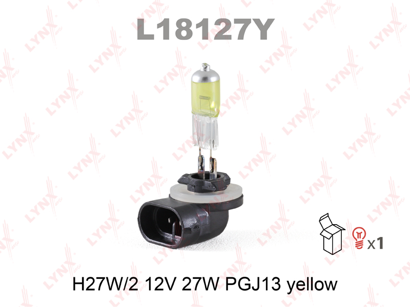 Лампа H27/2 12V /881/ 27W PGJ13 YELLOW