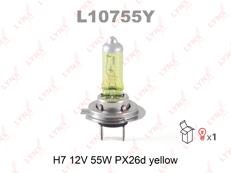 Лампа H7 12V 55W Px26d YELLOW желтая
