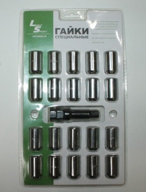 Гайка колеса М12*1,5 с внутренним шестигранником блистер 20+ключ