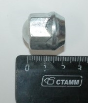 Гайка колеса М12*1,25 Цинк Конус закр., /2123/ с юбкой ключ 19мм (уп. 10 шт)