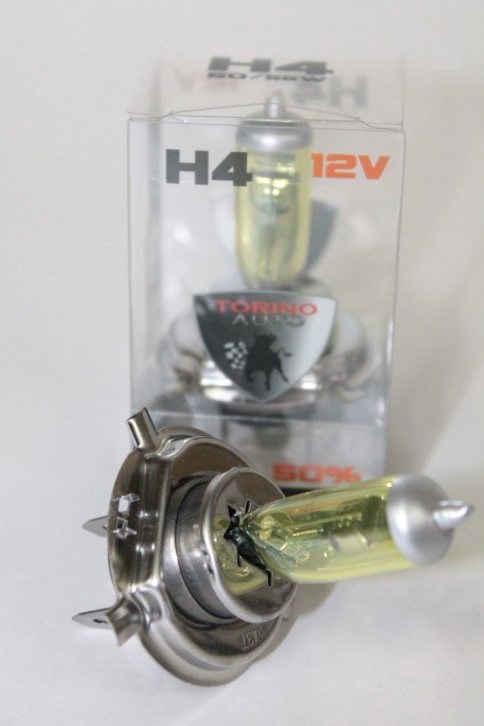 Лампа H4 12V 60/55W P43t н/о +50% YELLOW