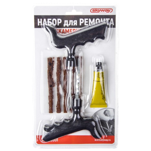 Рем. комплект для ремонта бескамерных шин с клеем (8 предм.)