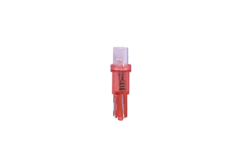 Лампа щитка пр. 12V W1.2W T5 1 LED без цок. W2x4.6d красная