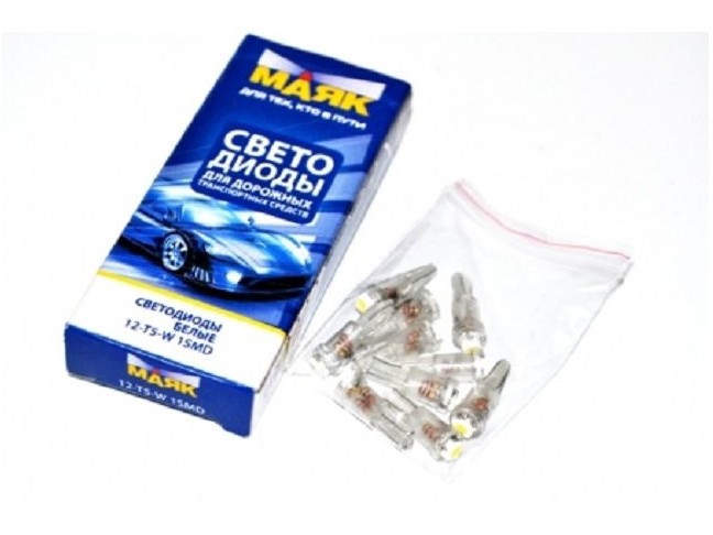 Лампа щитка пр. 12V W1.2W T5 1 LED без цок. W2x4.6d