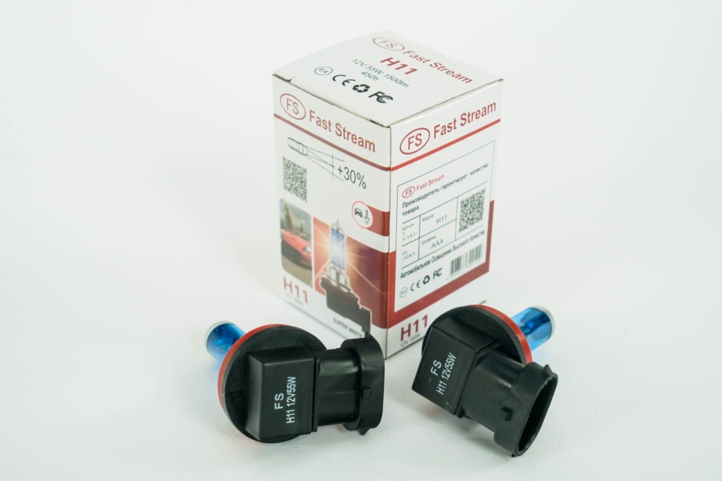 Лампа H11 12V 55W PGJ19-2 +30% SUPER WHITE