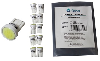 Лампа габарит. 12V W5W T10 1 COB без цок. W2.1x9.5d