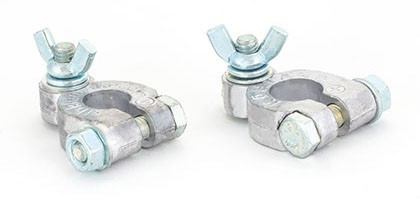 Клеммы аккумулятора /европейский стандарт/ свинцовые с барашком 12V М8 (усиленные)