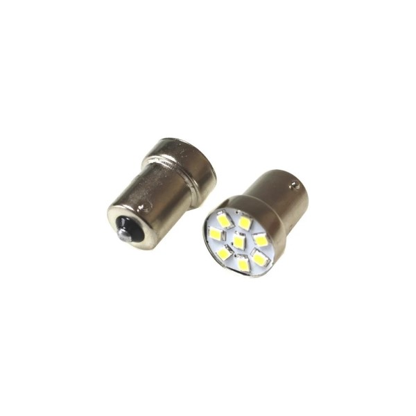 Лампа габарит. 24V R10W G18 8 SMD с цок. BA15s красная