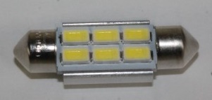 Лампа салонная 24V C5W T11 SV8.5 6 SMD 36мм радиатор CANBUS (обманка)