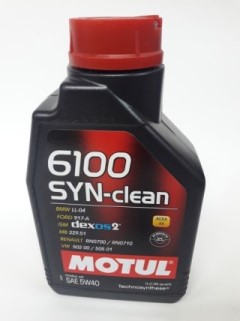 Масло моторное MOTUL 6100 Syn-Clean 5W40 SN C3 (1л.) синтетическое (бенз.,диз.)
