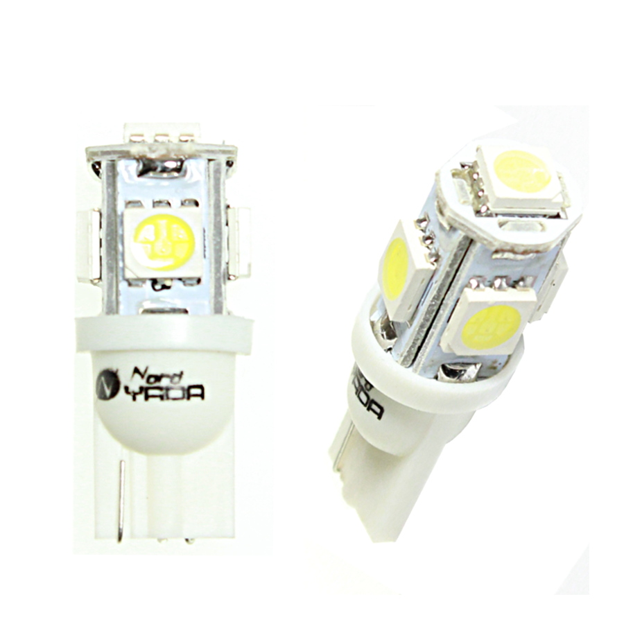 Лампа габарит. 12V W5W T10 5 SMD без цок. W2.1x9.5d