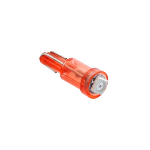 Лампа щитка пр. 12V W1.2W T5 1 SMD без цок. W2x4.6d красная