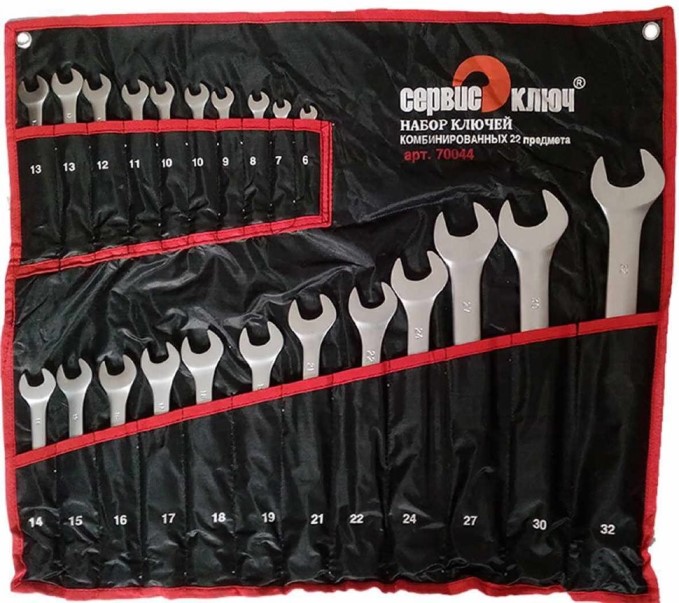 Набор ключей комб. 22 предм. /рожк.-накидн./ в сумке