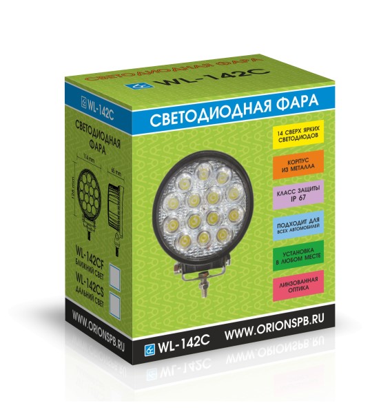 Фара светодиодная дополнительная 14 SMD 36W, 3360LM, 9-30V, 6000K, SPOT-дальний