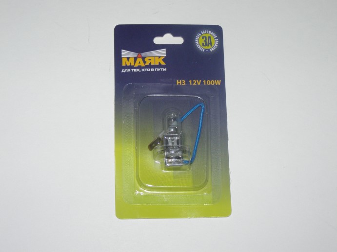 Лампа H3 12V 100W Pk22s в блистере