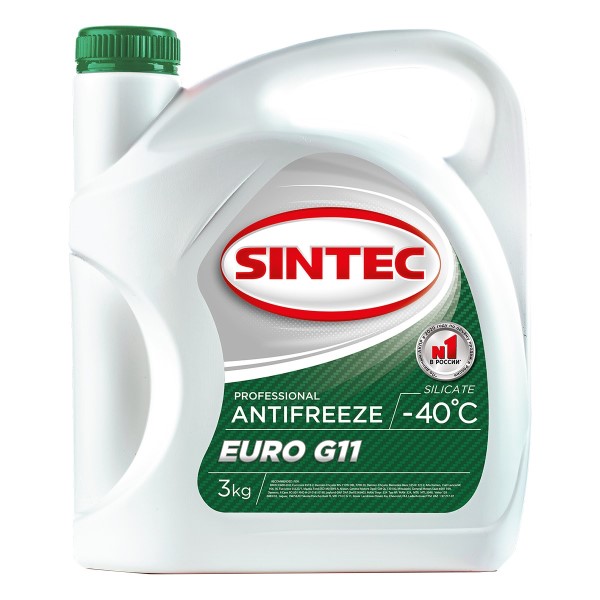 Антифриз Sintec  EURO  G-11 -35С (3 кг.) зеленый