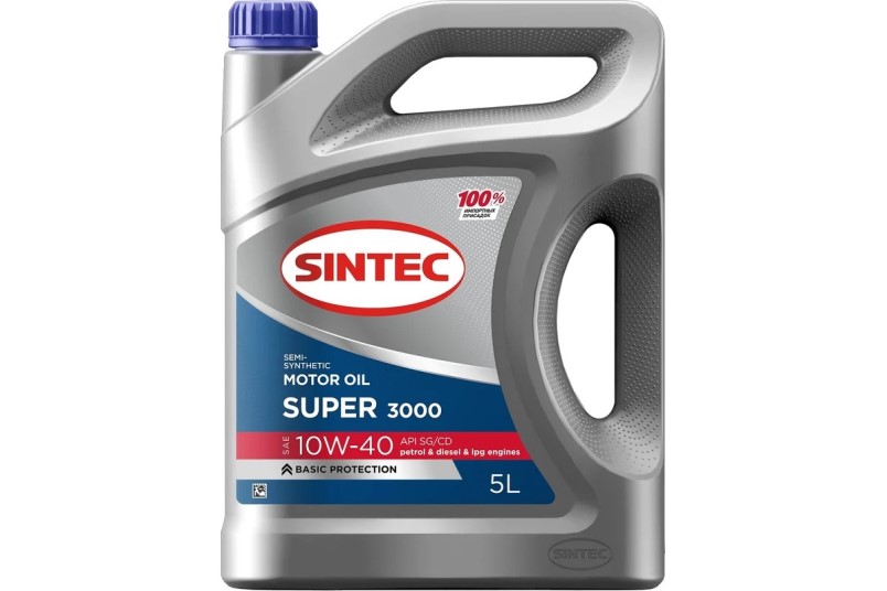 Масло моторное Sintec Супер 10W40 SG/CD (5л.) полусинтетическое (бенз., диз.)