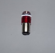 Лампа 1-конт. 12V P21W S25 1 SMD с цок. BA15s радиатор, красная (стоп-стробоскоп)