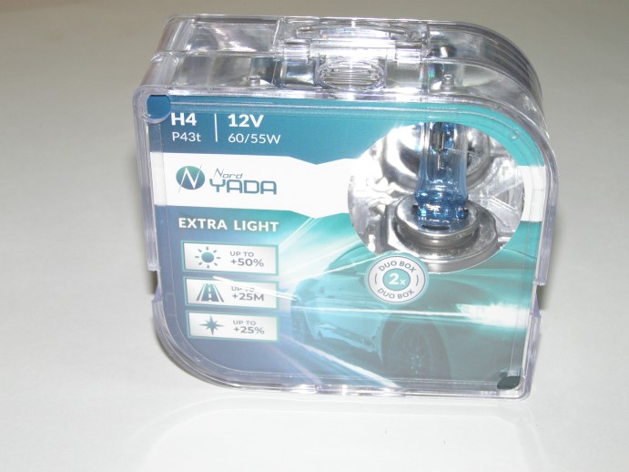 Лампа H4 12V 60/55W P43t н/о набор +50% EXTRA LIGHT