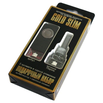 Ароматизатор на дефлектор  GOLD SLIM  Арбуз+ночной Париж 8 мл