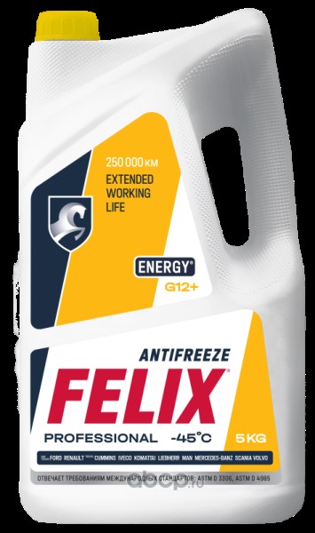 Антифриз  FELIX Energy G-12+ -45C (5 кг.) желтый