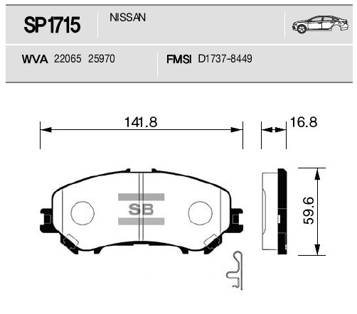 Колодка торм. Nissan X-Trail T32 Qashqai с 2013 г. перед.