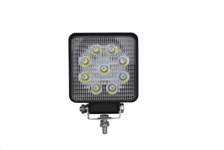 Фара светодиодная дополнительная 9 LED 27W 10-30V (квадрат) 106*126*28 дальний