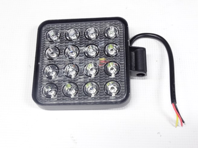 Фара светодиодная дополнительная 16 SMD 12-24V (квадрат)+ синий стробоскоп
