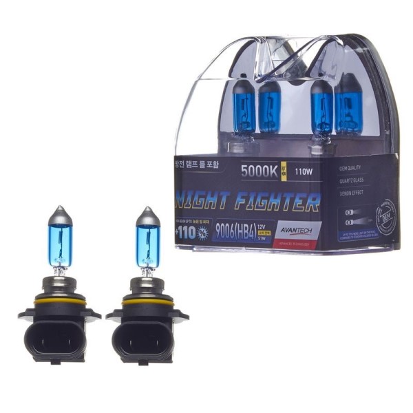 Лампа HB4 12V 55W P22d (9006) набор +110% Night Fighter 5000K (2 шт)