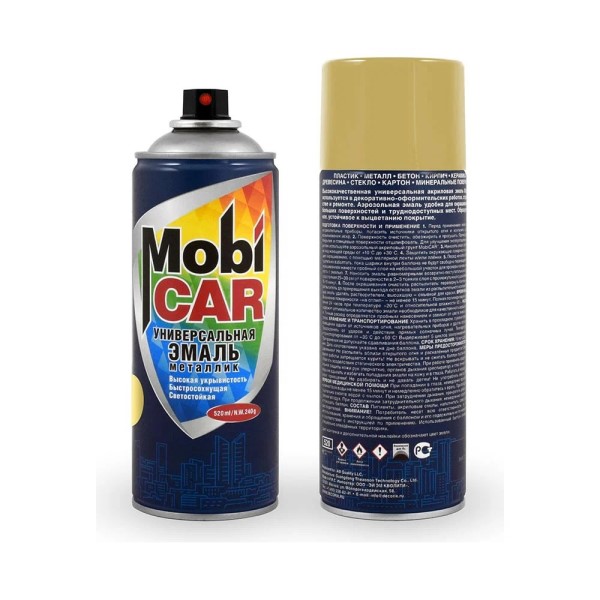 Краска спрей MobiCar акрил. Золото металлик 520 мл
