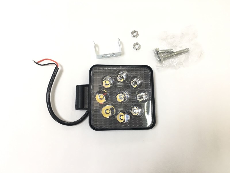 Фара светодиодная дополнительная 9 LED 12-24V (квадрат) mini 20mm