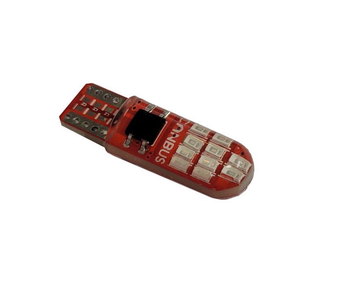 Лампа габарит. 12V W5W T10 20 SMD без цок. W2.1x9.5d CANBUS синий