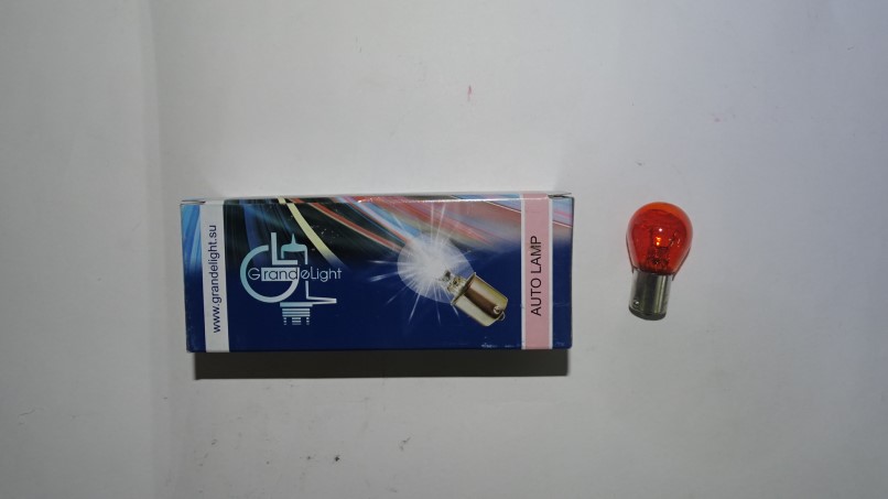 Лампа 1-конт. 12V PY21W S25 со смещен. цок. по радиусу BAU15s желтая