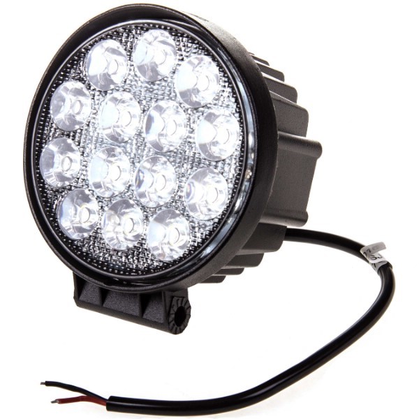 Фара светодиодная дополнительная 14 SMD 42W, 12/24V, 6000K  115*115(127)*60 мм (круглая) ближний