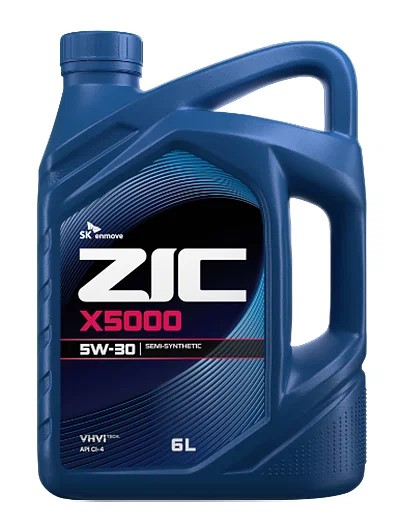 Масло моторное ZIC X5000 5W30 Cl-4 (6л.) полусинтетическое. (диз.)