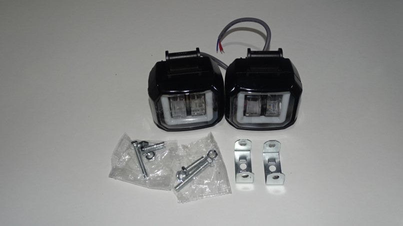 Фара светодиодная дополнительная 2 LED 12-80V с ДХО (квадрат)