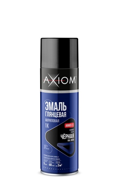 Краска спрей AXIOM акрил. Черная глянцевая 650 мл