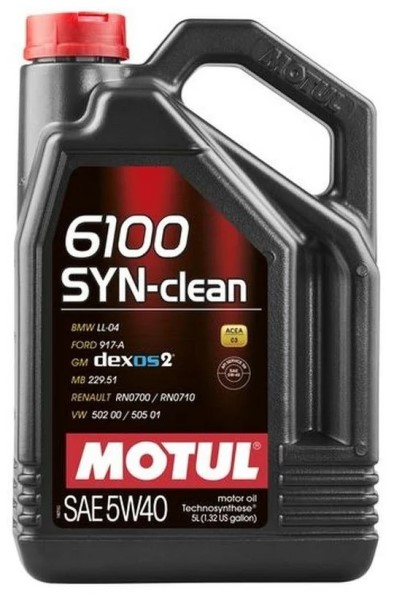Масло моторное MOTUL 6100 Syn-Clean Spec 5W40 SN C3 (5л.) синтетическое (бенз., диз.)