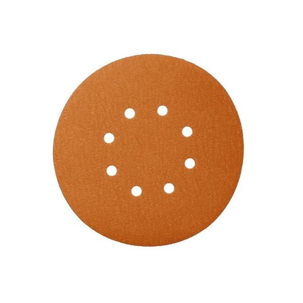 Бумага наждачная круг -№ 180 D=125 мм 8 отв. на липучке  ceramic orange