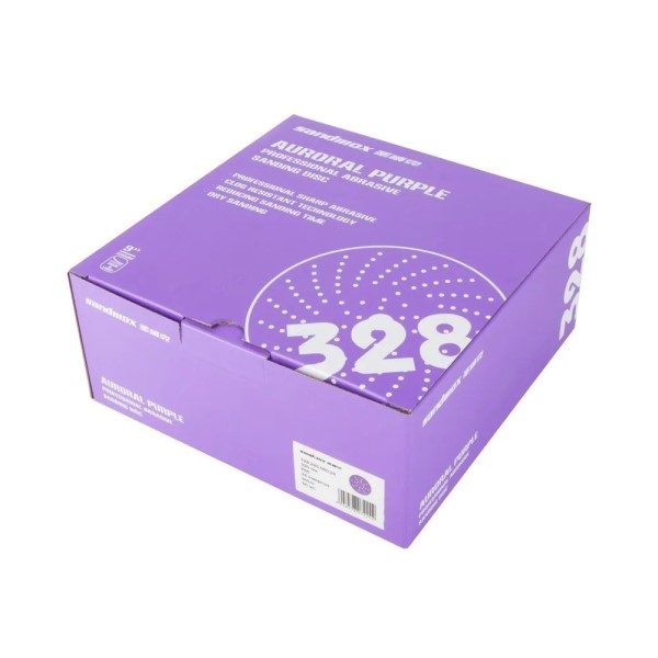 Бумага наждачная круг -№ 320 D=125 мм 8 отв. на липучке  PURPLE