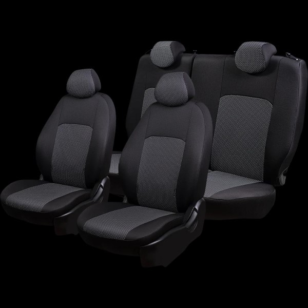 Чехлы на сиденье Hyundai Tucson-3 TL 03.2015-06.2021г. 40/60+ подлок. 2П+2Г+1Г Дублин Жаккард черный (разд.зад.сп)