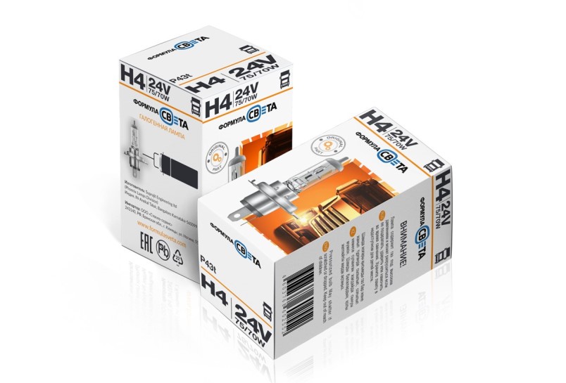 Лампа H4 24V 75/70W P43t н/о