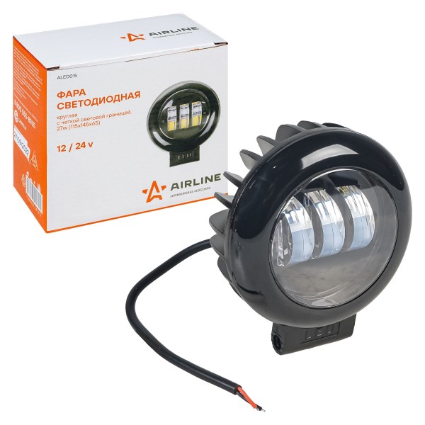 Фара светодиодная дополнительная 3 LED 27W, 12/24V (круглая)