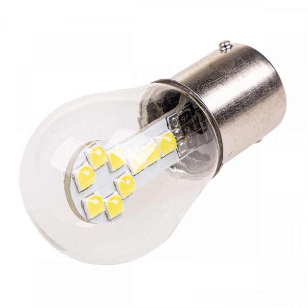 Лампа 1-конт. 12V P21W S25 9 SMD c цок. BА15s