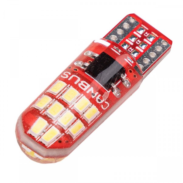 Лампа габарит. 12V W5W T10 20 SMD без цок. W2.1x9.5d белая (обманка) (к-т 2 шт)
