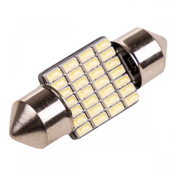 Лампа салонная 12V C5W T11 SV8.5 28 SMD 31мм (обманка) (к-т 2 шт)