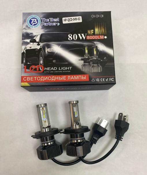 Лампа H4 12-24V LED 80W 8000LM 2 шт (MINI)