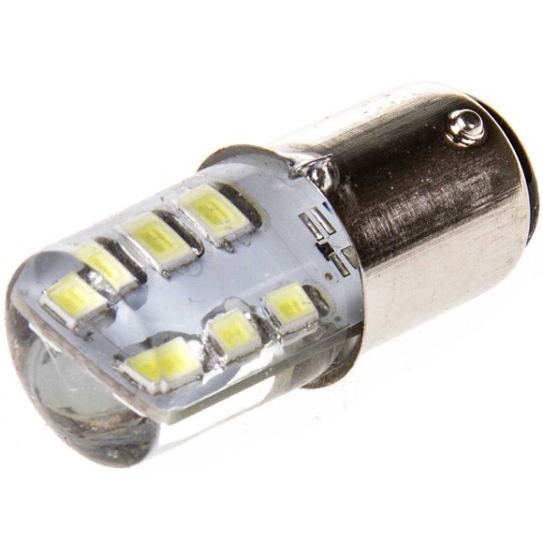 Лампа 2-конт. 12V P21/5W S25 12 SMD со смещ. цок. по высоте BAY15d белая (к-т из 2 шт)