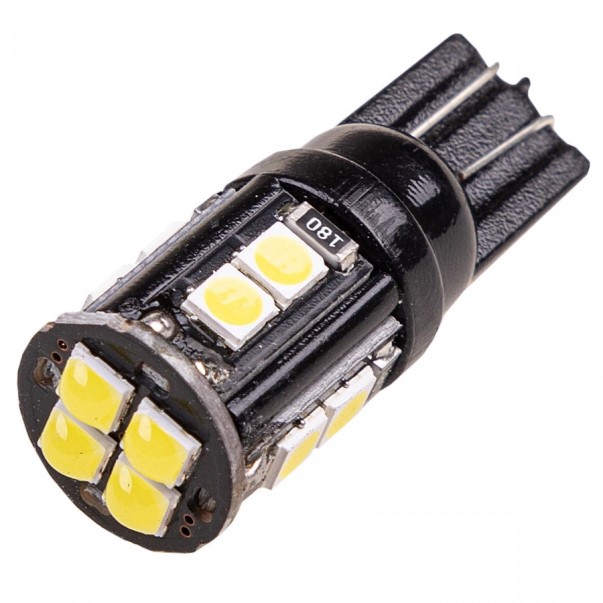 Лампа габарит. 12V W5W T10 2 SMD без цок. W2.1x9.5d белая (к-т 2 шт)