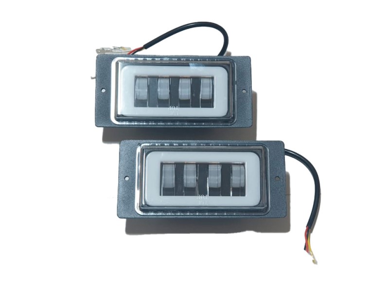 Фара п/туман. /2110, 2115/ 4 LED 18W 10-30V 174*84*58 белый+желтый+ДХО, встраиваемая (2 шт)